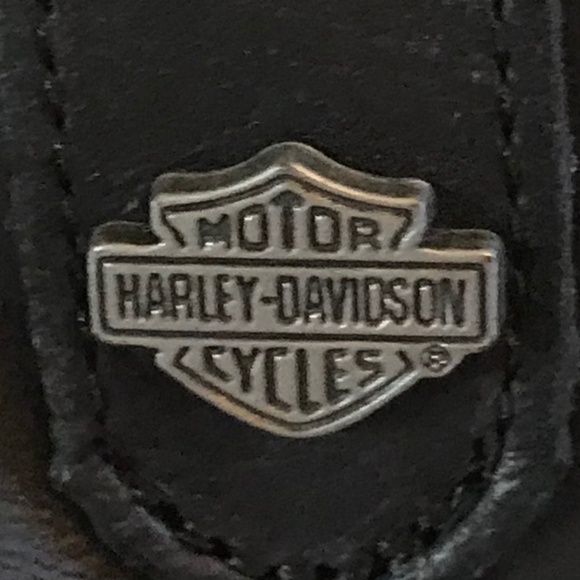 HARLEY DAVIDSON BLACK LEATHER ANKLE BOOTS - Picture 3 of 16